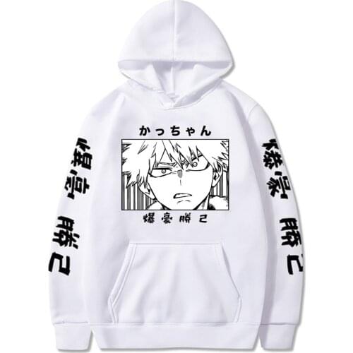 My Hero Academia Hoodies Anime Cosplay Bakugou Katsuki Print Women Men Sweater Streetwear Loose Casual Hooded Sweatshirts 2021