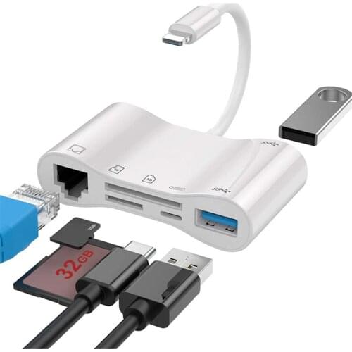 SD Card Reader Ethernet Wired Network Adapter For IPhone For Ipad Dropshipping Wholesale