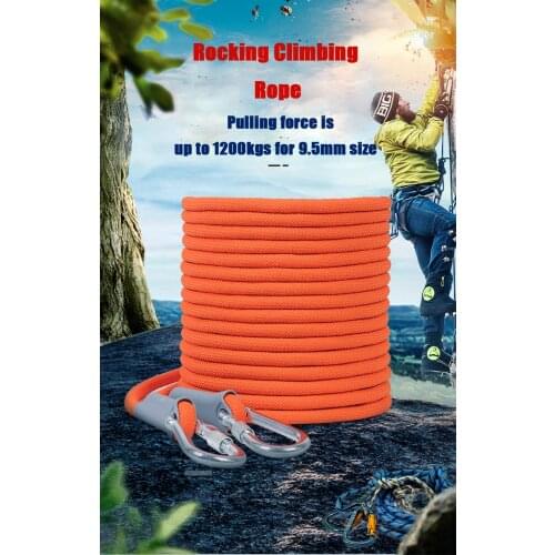 Rock Climbing Rope Wall Climbing Equipment Gear Outdoor Survival Fire beltline Escape Safety Rope Carabiner 10m 20m 30m 50m