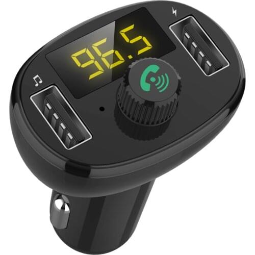 YIBEIKA Car Charger FM Transmitter Modulator Car Bluetooth MP3 Handsfree Audio Player, 3.1A Dual USB Fast Charging