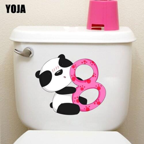 YOJA 23.4X22.3CM Interesting Panda Childern Room Home Decor Toilet Decal Wall Sticker T3-1129