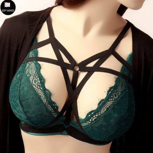 Women Rave Wear Lingerie Jartiyer Sexy Body Harness Goth Punk Cage Bra Pole Dance Body Cage Cosplay Bondage Harness Fetish Bra