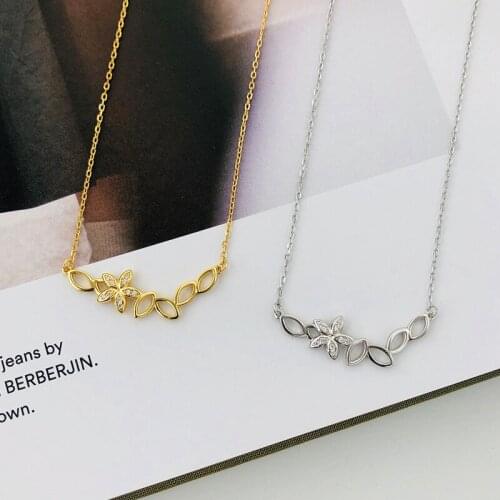 925 sterling silver necklace simple flower necklace female niche temperament clavicle chain ins 2020 new jewelry