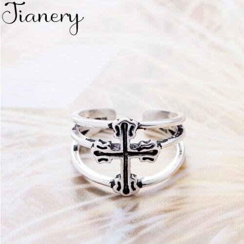 Punk Vintage Cross Rings For Women Boho Female Charms Jewelry Men Antique Knuckle Ring Fashion Party Gift