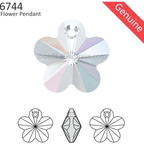 1 piece) 100% Original Crystal from Swarovski 6744 Flower pendant loose beads rhinestone stone for DIY necklace jewelry making