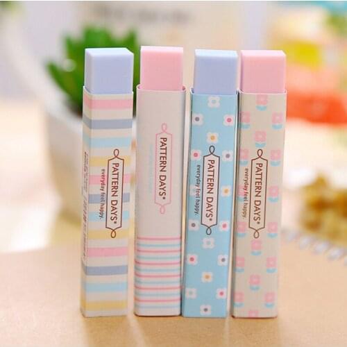 1PC Cute Stripe Colourful Rubber Erasers Stationery Gift For Office Student New