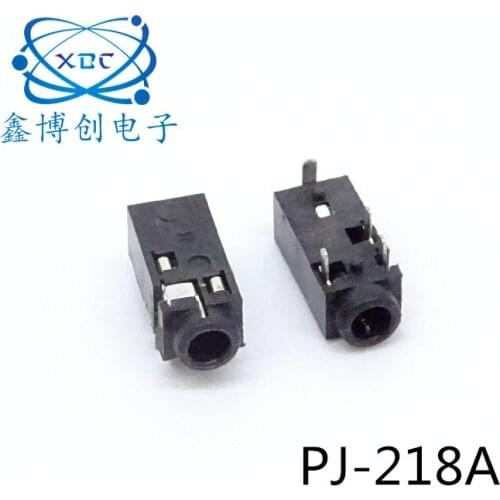 10Pcs Pj-218A 2.5Mm Socket Inline 4Pin Black Headphone Jack Audio Jack Inline