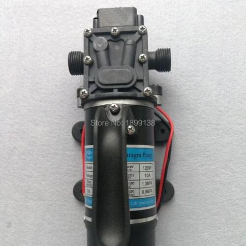 10LPM small electric high pressure dc 12v 24v water pump 120w self priming diaphragm water pump with built in fan