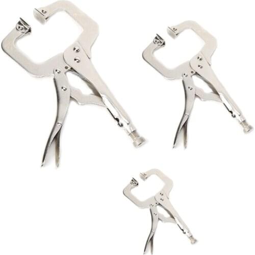 6"/9"/11" C Clamp Vise Grip Welding Locking Quick Pliers Round Wood Locator Clips