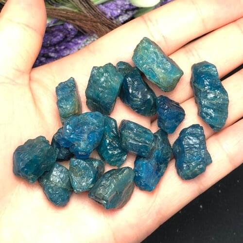 8 pcs Natural Raw Blue Apatite Rough Stones Crystal Minerals Gemstone Specimen