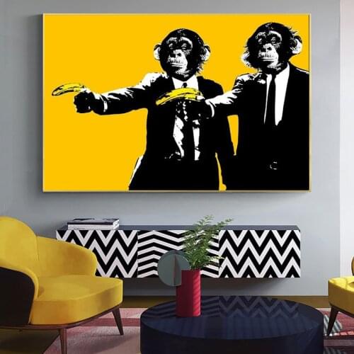 Abstract Animals Funny Monkeys Canvas Paintings on The Wall Posters and Prints Wall Art Pictures for Kids Room Decor Cuadros