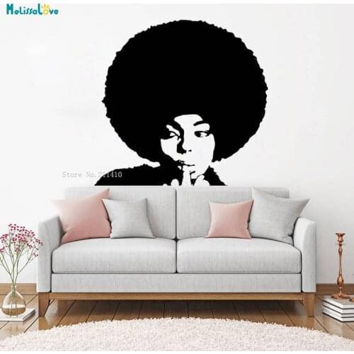 African style Explosive Head Woman Wall Decals Window Sticker Beauty Salon Removable Decor Girls Face Afro American YT1109