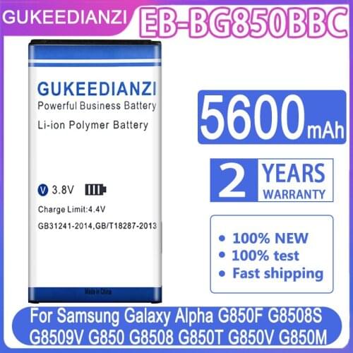 GUKEEDIANZI Battery 5600mAh For Samsung Galaxy Alpha G850F G8508S G8509V G850 G8508 G850T G850V G850M EB BG850BBC