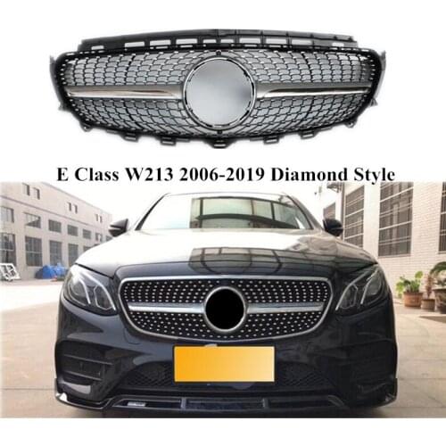 Car Accessories Front Bumper Grill Grille For M-ercedes B-ENZ E Class W213 E200 E250 E300 E320 E350 2016 2017 2018 2019 Diamond