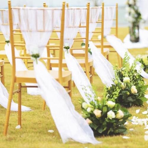 5/10M 48cm White Wedding Organza Roll Yarn Crystal Tulle Fabric For Wedding Arch Birthday Backdrop Decor DIY Baby Shower Supply