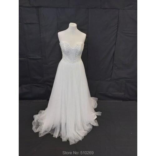 Boho Wedding Gown Light Tulle Hand Embellished Bodice Lace Appliques Bridal Gowns Bohemian Custom Made Bridal Wedding Dresses