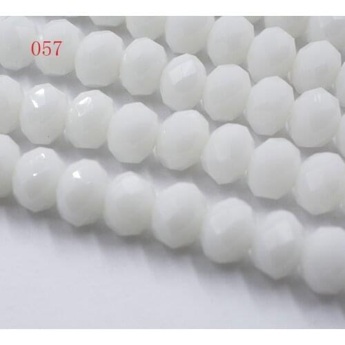 FLTMRH 4mm White Rondelle Ceramic Beads Austrian Crystal Glass Beads for Jewelry Making Needlework Decoration 140pcs Wholesale