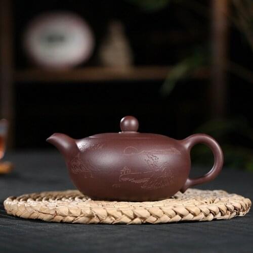 300cc Yixing Zisha Teapot Is Famous For Its Handmade Purple Sand Tea Set A Teapot That Shines Like A Pearl Gem