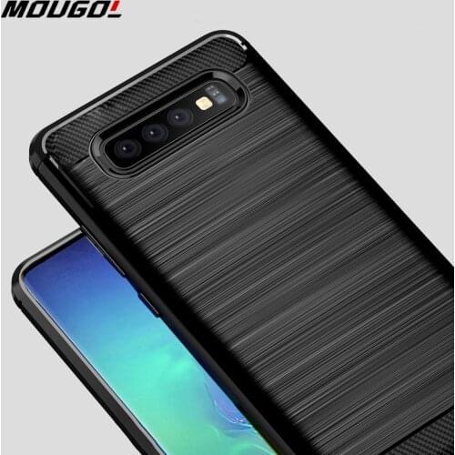 For Samsung Galaxy S10 Plus Case Carbon Fiber Cover Full Protection Phone Case For Galaxy S 10 S10+ S10e Cover Shockproof Bumper