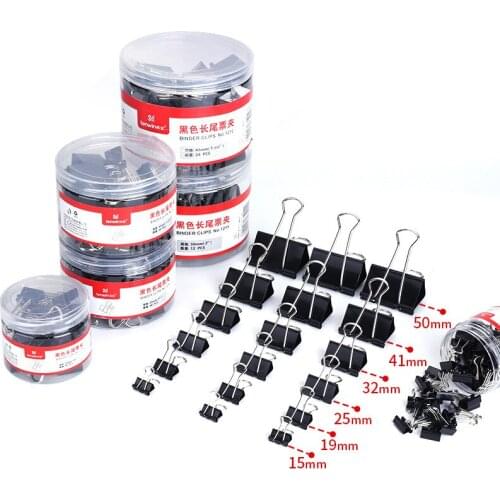 Black Metal Long Tail Clip Binding Documents And Materials Test Paper Holder Office Supplies Tube Swallow Tail Invoice Clip