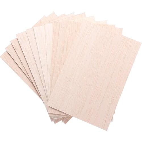 10pcs Balsa Wood Sheets Light Weight Wooden Plate Model for DIY House Ship Aircraft Toys Boats 150mm*100mm*2mm