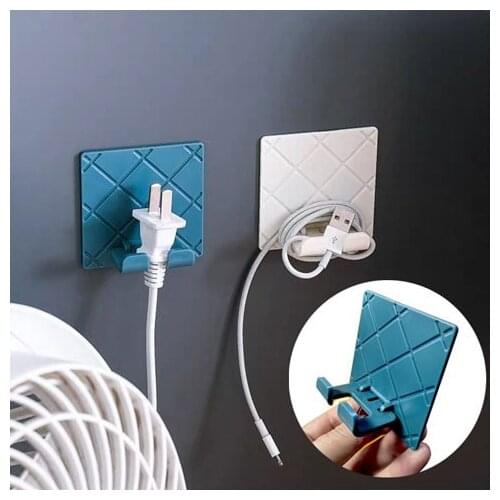 Plug Wire Holder Folding Cable Clip Power Plug Holder Wall Storage Hook Home Kitchen Office Organizer