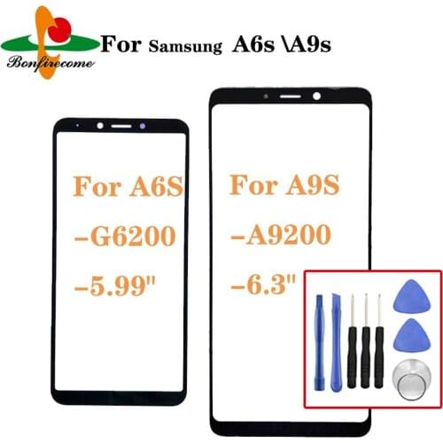 For Samsung Galaxy A6S G6200 SM-G6200 A9s A9200 SM-A9200 Front Outer Glass Lens Touch Screen Lens Replacement