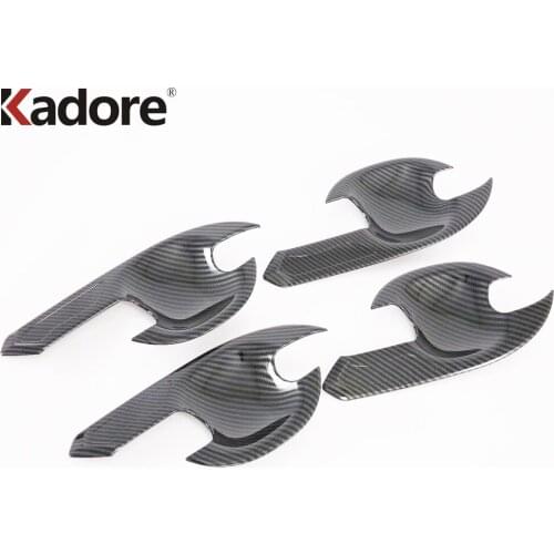 For Toyota Rush 2018 2019 2020 ABS Chrome Carbon Fiber Car Door Handle Bowl Cup Molding Cover Trim Exterior Accessories