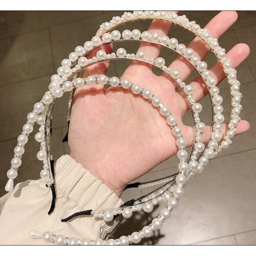 Elegant Full Pearls Simple Hairbands for Kid Girls Sweet Headband Hair Hoops Holder Ornament Fashion Hair Accessories