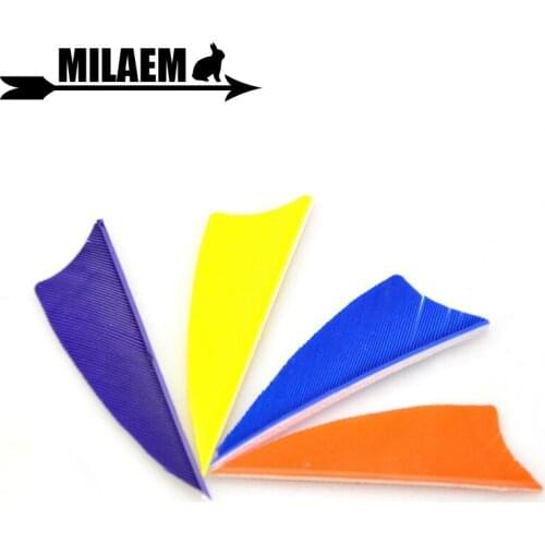 50pcs 2 Inch Archery Turkey Feather Shield Shape Arrow Fletching Left Wing Natural Fletcher Hunting Arrow Accessories