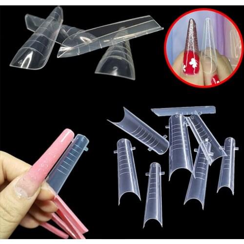 Nails Upper Forms Fake Nails Extension Molds Tip Quick Building False Nail Transparent Reusable Manicure Tools Nail Dual Forms