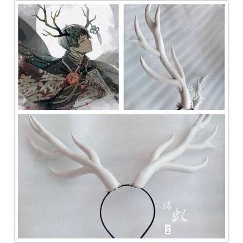Anime Axis Powers Hetalia APH Cosplay Horns Japan Honda Kiku Cosplay Deer Horns Head Clip Headwear Hairwear Cosplay Props