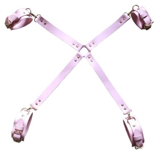 Hot New Vintage Men Harness Leather Belt for Women Bondage Gothic Punk Gold Metal Sexy Leg Garters Wide Straps Suspenders