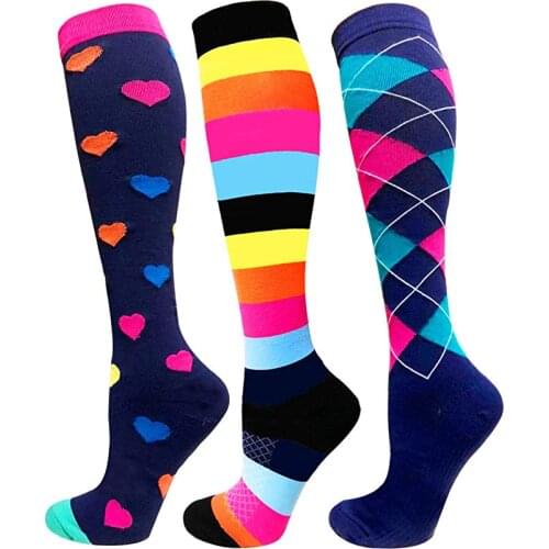 Compression Socks Happy Socks Outdoor Sports Racing Cycling Sock Support Pregnancy Athletic Running Health Socks