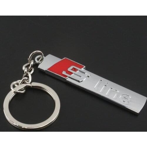 Metal Auto Styling Alloy Key Case Chain Fit A4LA6LA3S5A7Q3Q5Q7Sline Car Accessories Keychain x1
