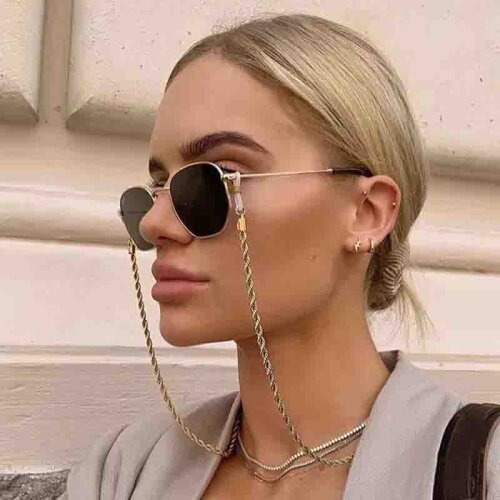 Fashion Reading Glasses Chain for Women Metal Sunglasses Cords Eyeglass Lanyard Hold Straps Eyewear Retainer Non-slip Cord Rope