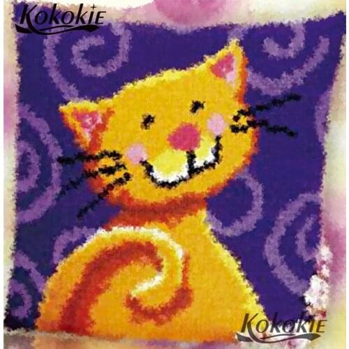 Handicraft needlework sets latch hook dog rug pillow kits Cross stitch kits embroidery yarn cartoon cushion Patchwork Pillowcase