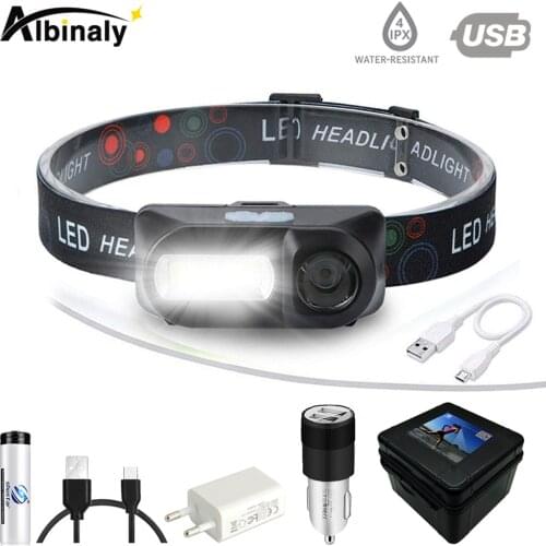 Super bright LED Headlamp COB work light 7 lighting modes Powered by 18650 battery Suitable for fishing, camping, etc