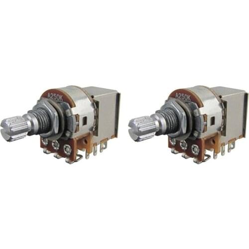 NEW 2pcs Push Pull Guitar A250K Potentiometers Switch Short Split Shaft 15mm Guitars Accessories