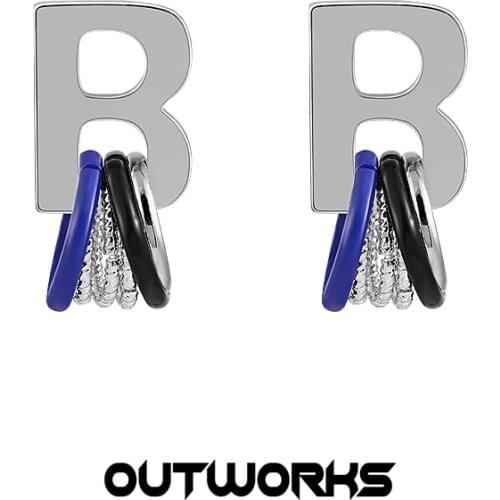 Outworks 2021 New Personality Letters Vintage Trend Creative Punk Niche Design Sense Advanced Earrings For Women Girl Jewelry