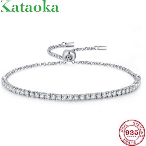 Authentic New Brand Women Adjustable Bracelet 100% 925 Sterling Silver CZ Crystal Charm Bracelet For Women Wedding Jewelry