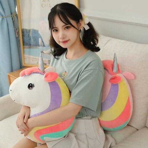 1pc 50X40CM Unicorn Pillows Soft Stuffed Animals Cushion Sofa Decor Cartoon Plush Toys for Children Kids Gift