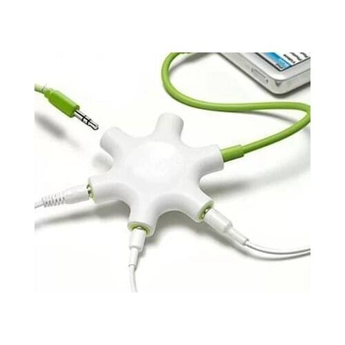 Portable Original Audio Splitter 3.5mm Jack 6 Multi Port Aux Headphone Splitter Audio Cable Adapter Converter