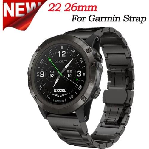 Titanium Alloy+Stainless Steel Watchband Strap For Garmin Approach S60 S62/D2 Charlie/Tactix Delta Bracelet Quick Release Correa