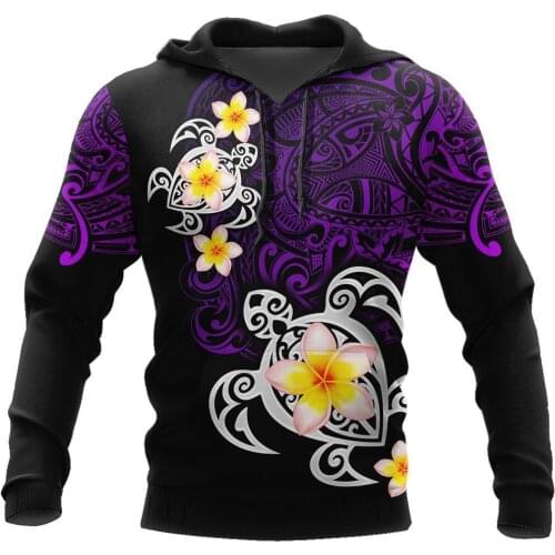 Amazing Polynesian Tattoo Purple Turtle 3D Unisex Deluxe Hoodie Men Sweatshirt Streetwear Zip Pullover Casual Jacket Tracksuit-5