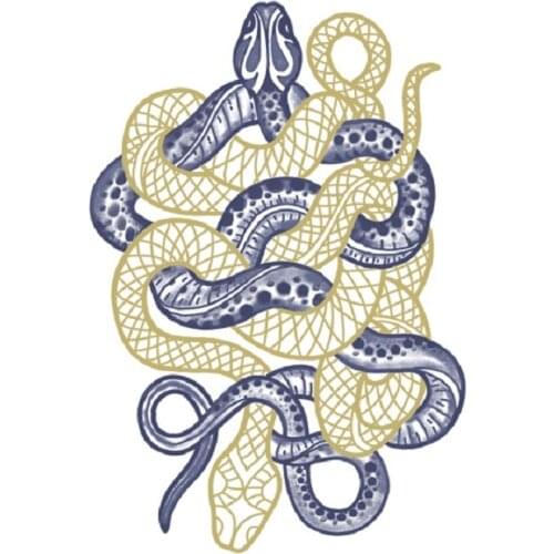 170MM×110MM Japanese Snake Tattoo Sticker Dark System Fallen Soft Girl Personality Waterproof Girl Color Lasting