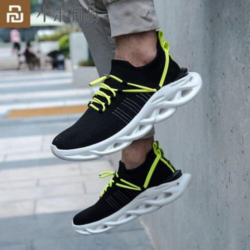 Youpin Arc Damping Woven Jogging Shoes Mens Running Shoes Comfortable Sports Walking Outdoor Cushioning Sneakers Light Shoes