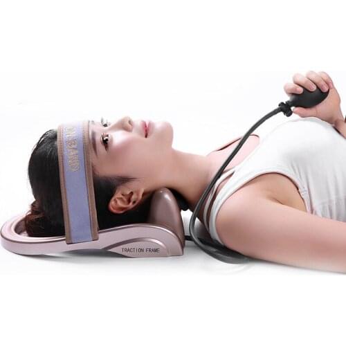 1pcs Inflatable Cervical Traction Massager Pillow Manual Neck Massage Device Relax Shoulder Pressure Pain Relieve Home Use