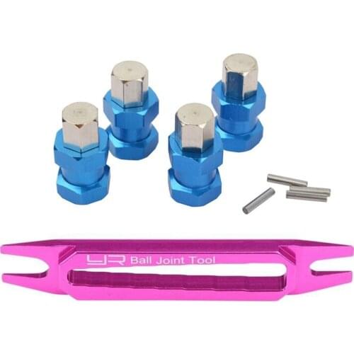 4Pcs 12mm Hex Wheel Hub Drive Adaptor Combiner Coupler for 1/10 Axial SCX10 D90 & 1x Ball Joint Tools Ball End Remover