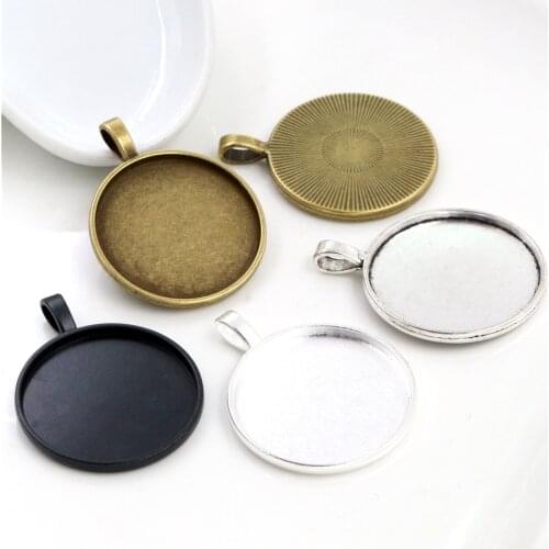 5pcs/Lot 30mm Inner Size 4 Colors Plated Classic Style Cabochon Base Setting Charms Pendant